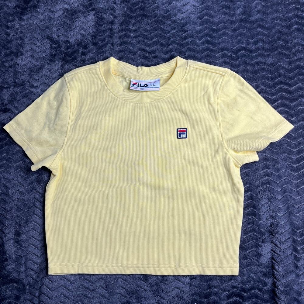Fila Women's yellow Crop Top Tee Shirt Size Medium NWOT